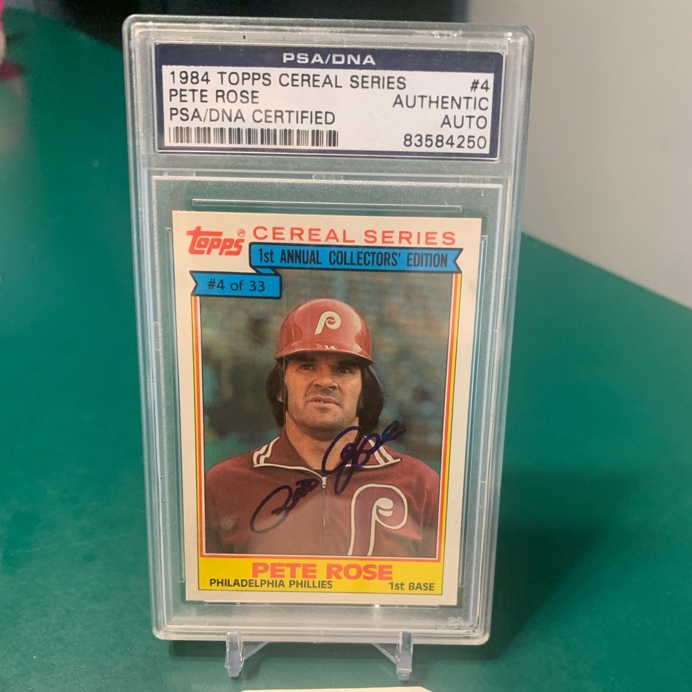 1984 Pete Rose on Card Auto Psa Authentic